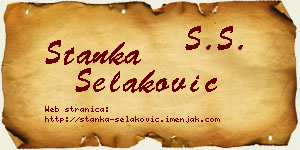 Stanka Selaković vizit kartica